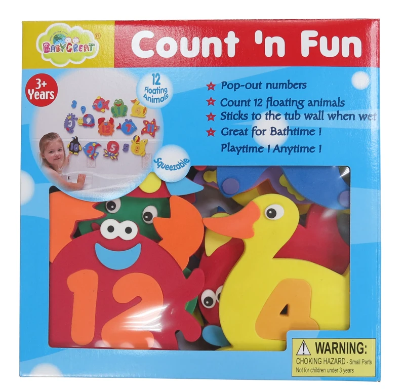 EVA Animal Numbers Bath Toys