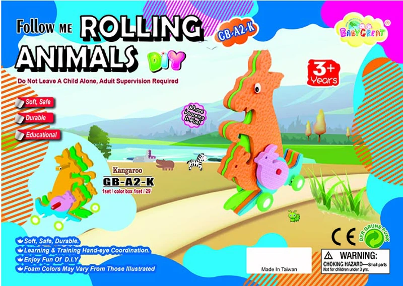 DIY Rolling Animals Set – Kangaroo & Reindeer